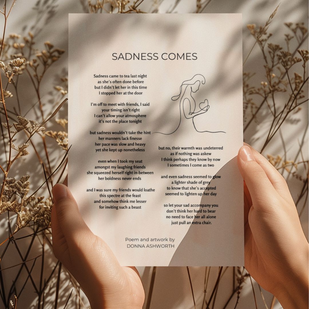 sadness comes dona ashworth a5 print